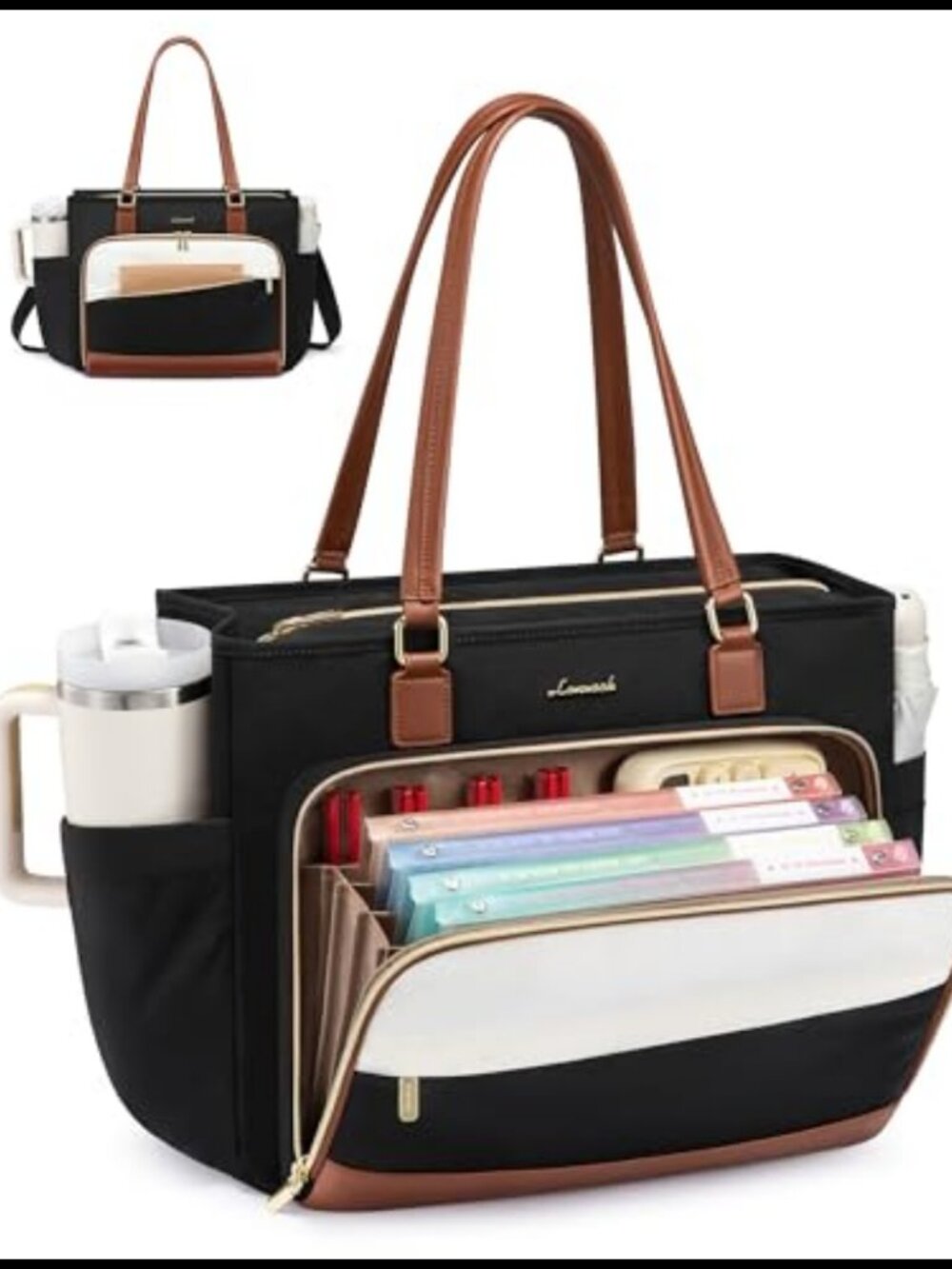 LOVEVOOK Laptop Tote Bag for Women Teacher Work Bag Fits 15.6 Inch